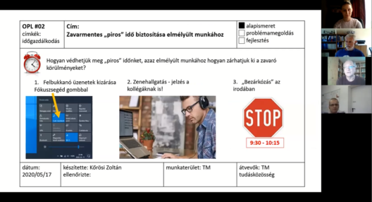 Az „egypontos lecke”, a tudásmegosztás egyik legegyszerűbb eszköze